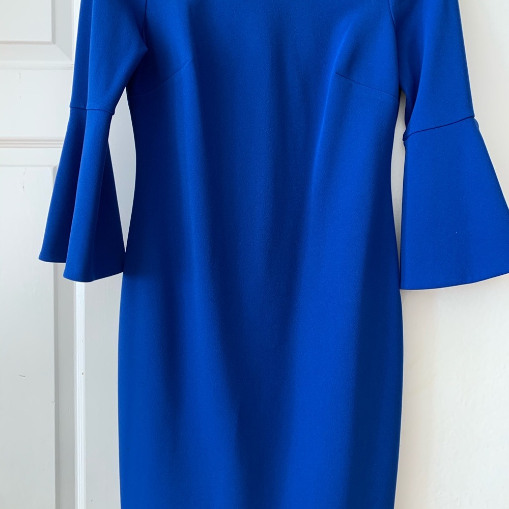 Calvin Klein royal blue dress- tiered bell sleeve
